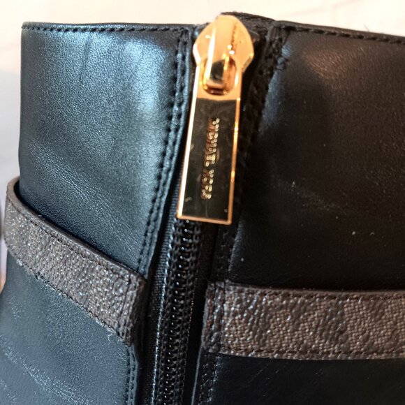 LIKE NEW 💎 MICHAEL KORS BLACK LEATHER SIDE ZIP ANKLE BOOTS SIZE 8 ~ AWESOME! - Picture 6 of 9